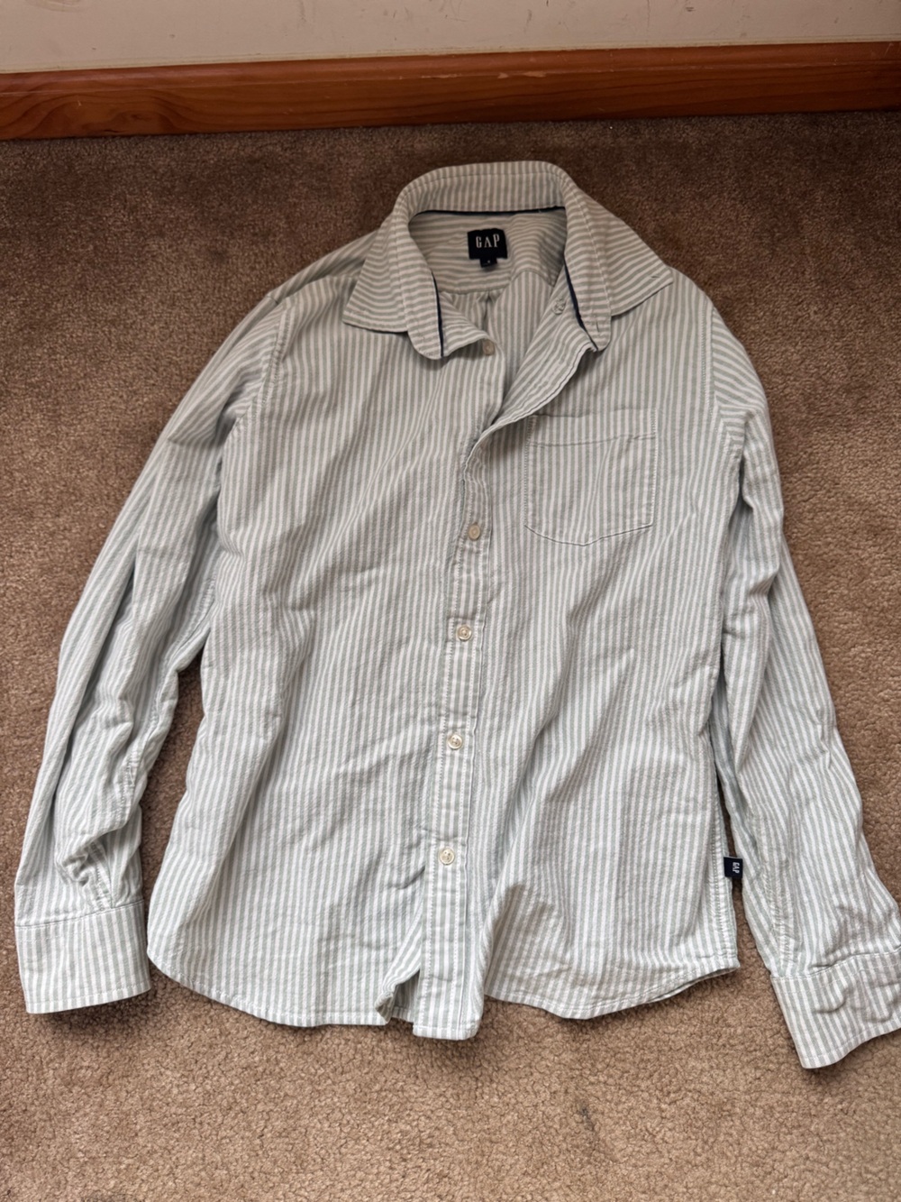 Unisex Light Sage Stripe Button-Down Shirt